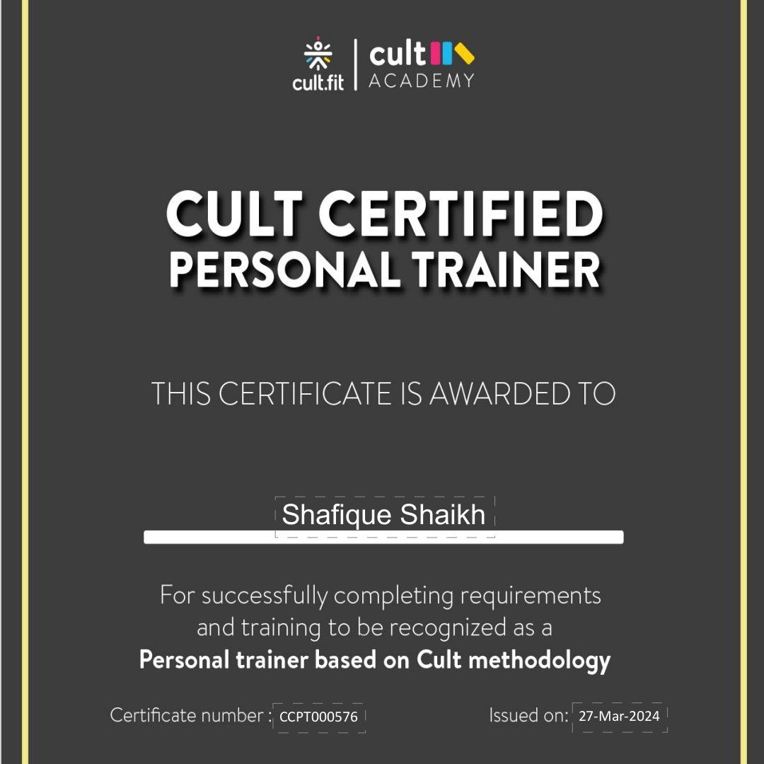 Expertise in Sports Conditioning, Functional Training, Fitness Nutritionist, Weight Management Professional, Circuit Training, Sport Performance